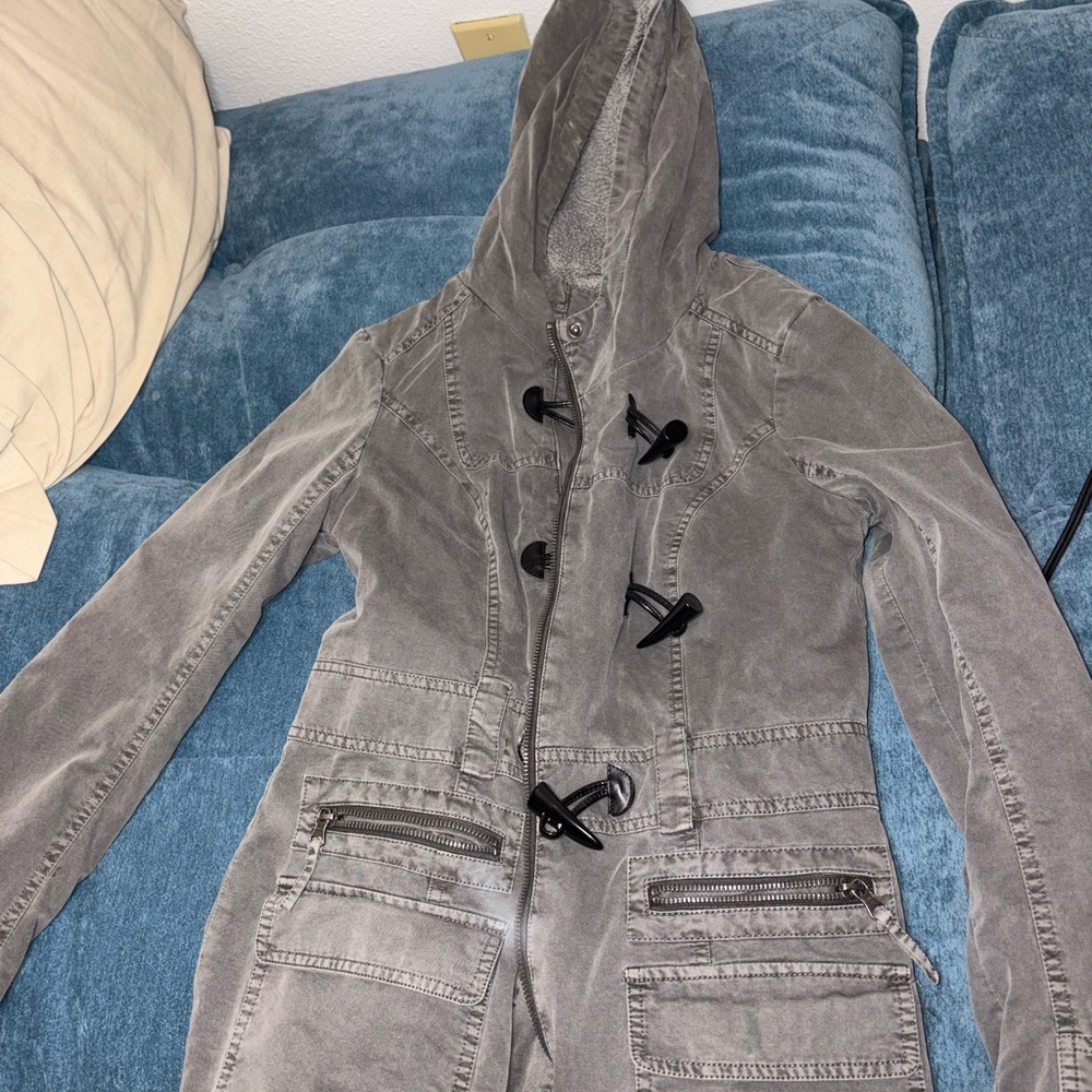 Gray Hooded Women's Jacket